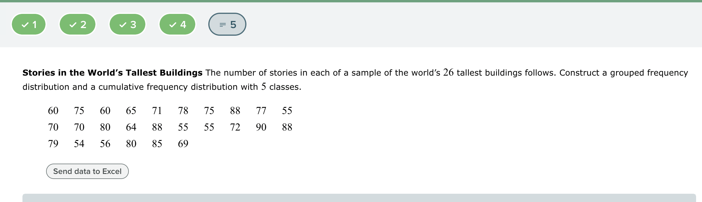 Solved Stories in the World's Tallest Buildings The number | Chegg.com