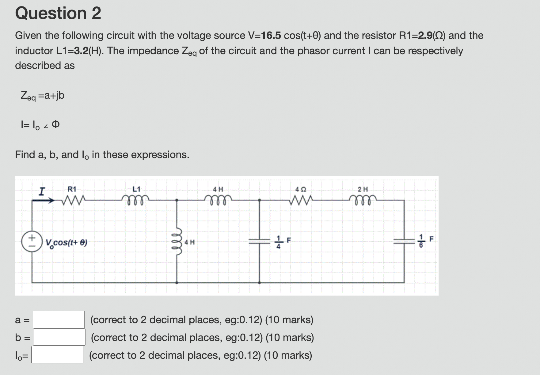 Solved Given The Following Circuit With The Voltage Source | Chegg.com