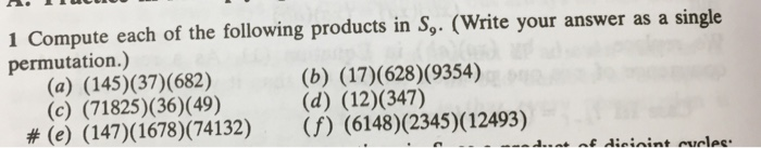 Solved 1 Compute Each Of The Following Products In So. | Chegg.com