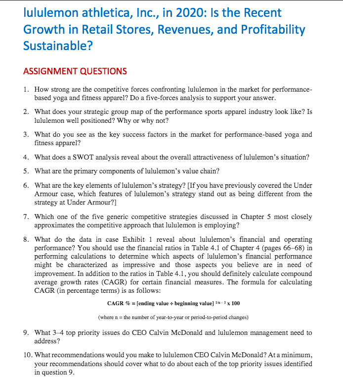 Lululemon SWOT Analysis