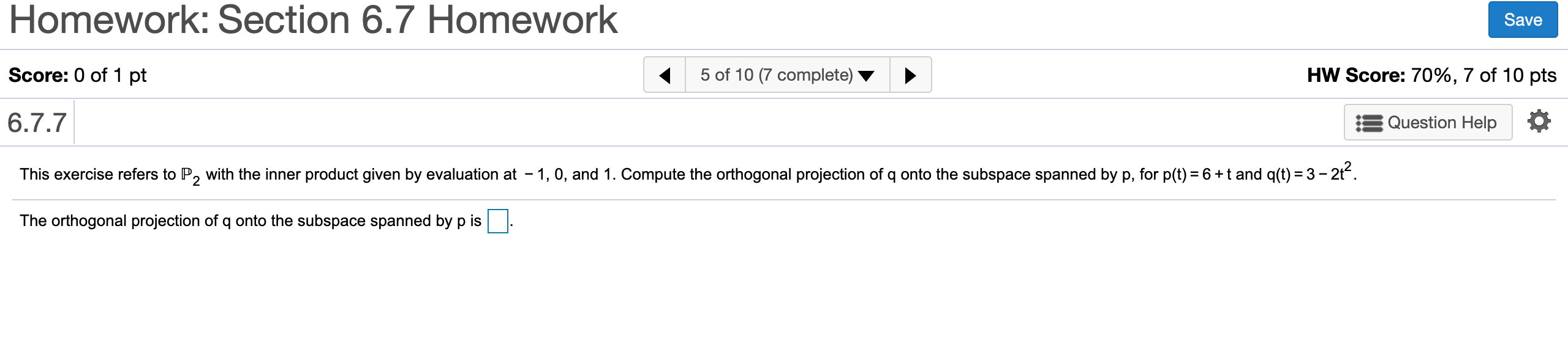 homework section 6.7 answers