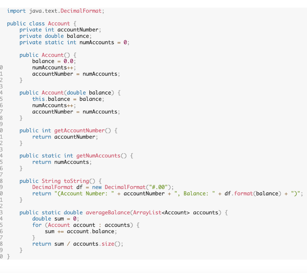 Solved In this question, you are to (1) create a new class | Chegg.com