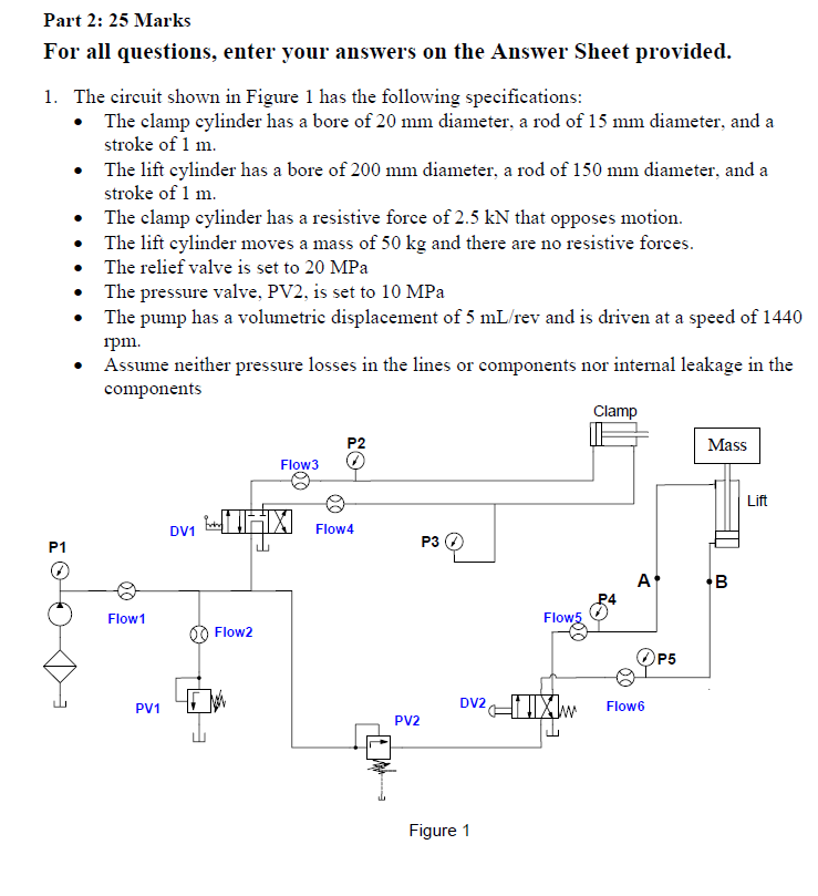 Solved Hydraulic and pneumatic questions, need an | Chegg.com