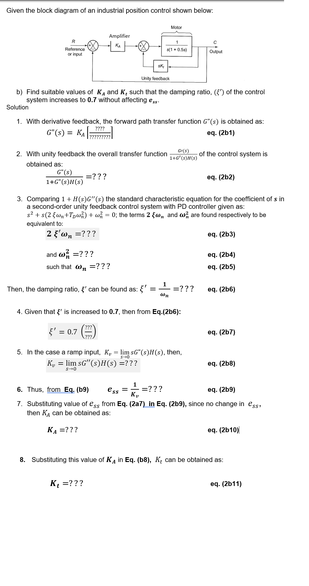 solved-given-the-block-diagram-of-an-industrial-position-chegg