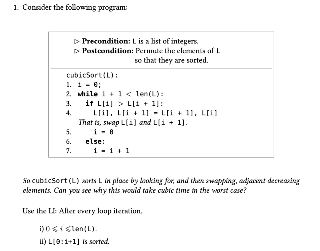 solved-1-consider-the-following-program-precondition-l-is-chegg