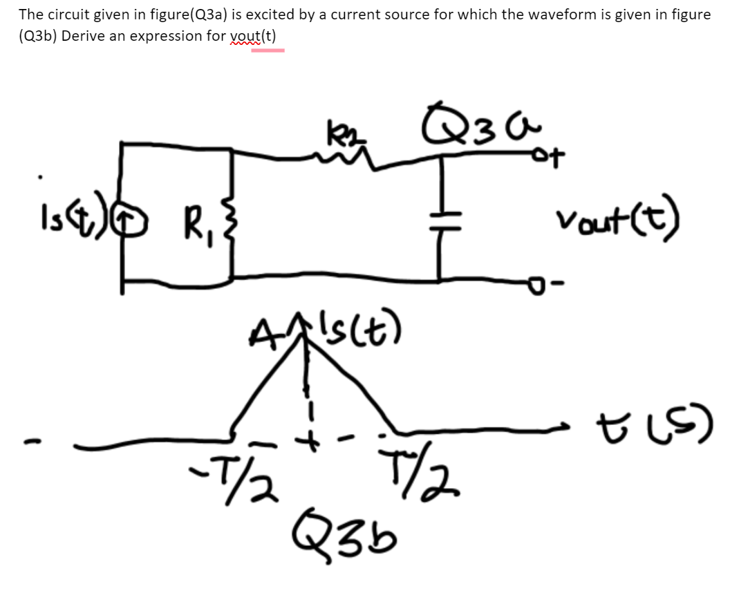 Solved The circuit given in figure(Q3a) is excited by a | Chegg.com