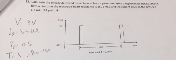 Solved Calculate the energy delivered by each pulse from a | Chegg.com