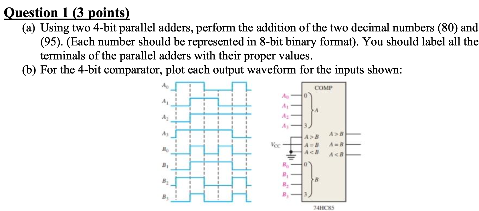 Solved Question 1 ( 3 Points) (a) Using Two 4-bit Parallel | Chegg.com