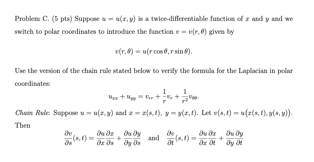 Solved Problem C. (5 pts) Suppose u = u(x, y) is a | Chegg.com