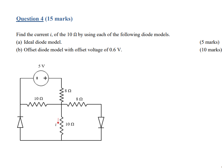 Solved Find the current i, of the 10Ω by using each of the | Chegg.com