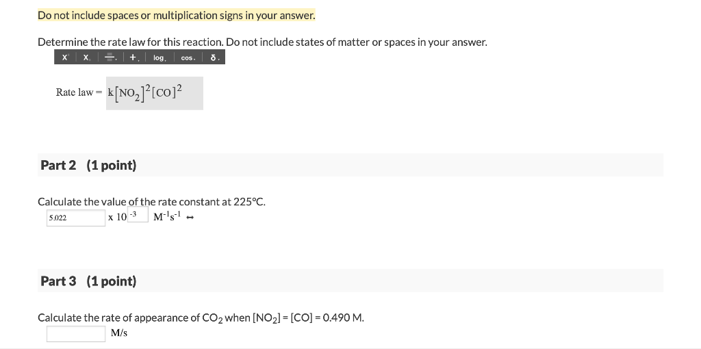 Solved The rate of the reaction NO2(g) + CO(g) —— NO(g) + | Chegg.com