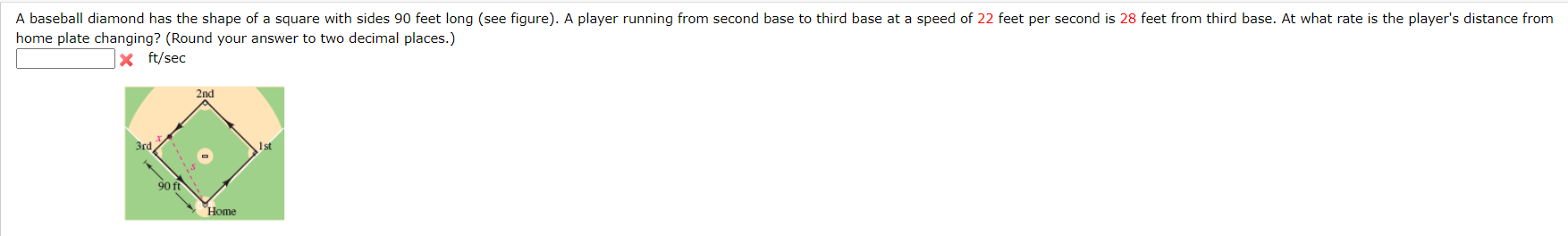 Solved A Baseball Diamond Has The Shape Of A Square With | Chegg.com