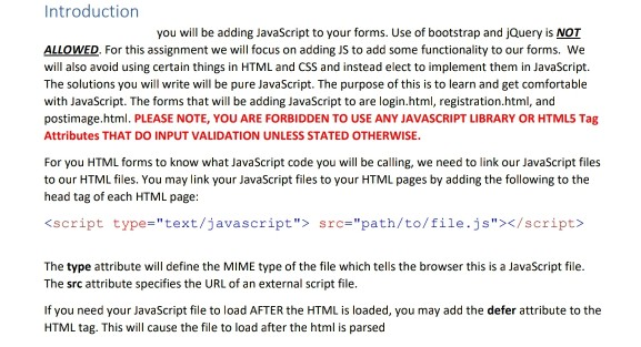 Introduction You Will Be Adding Javascript To Your Chegg Com