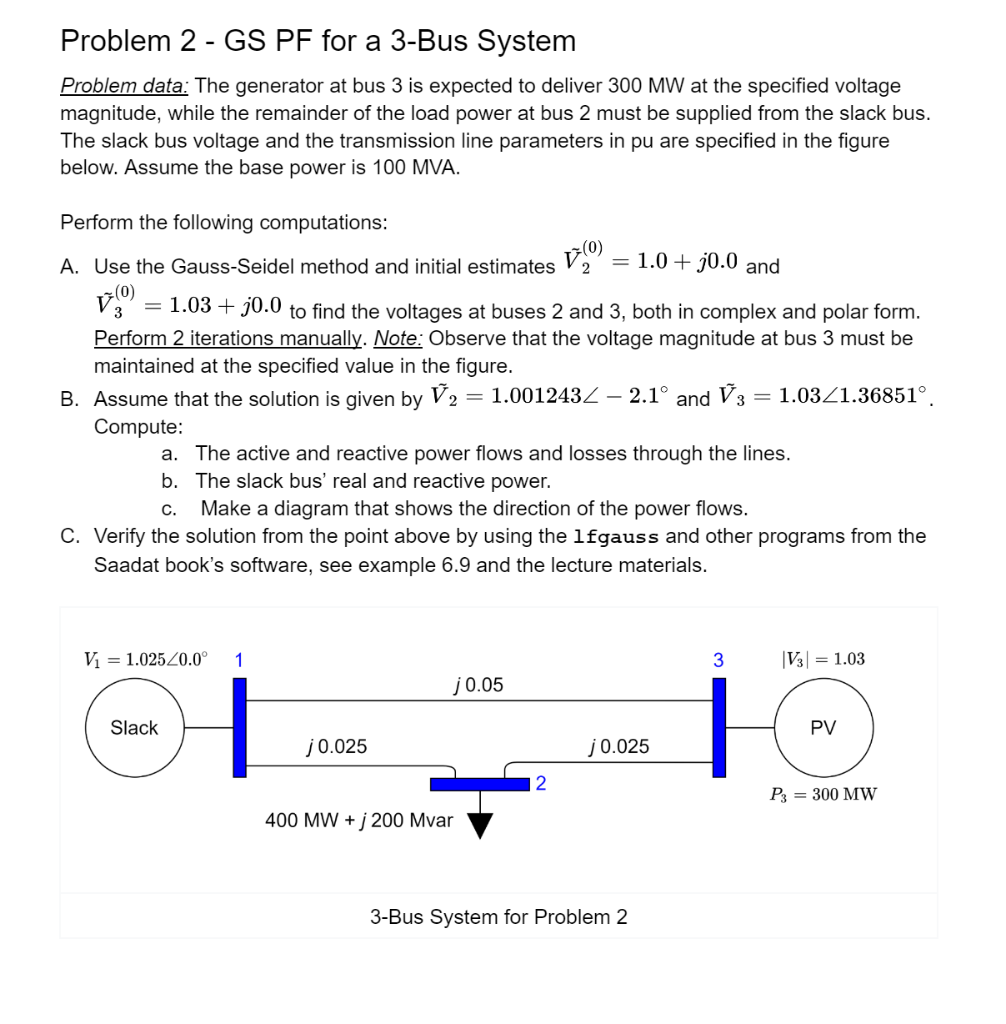 Solved Problem data: The generator at bus 3 is expected to | Chegg.com