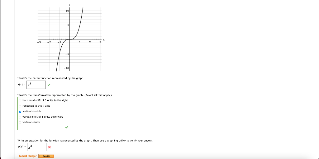 Solved 101 -3 - 2 -1 1 2 101 Identify The Parent Function 