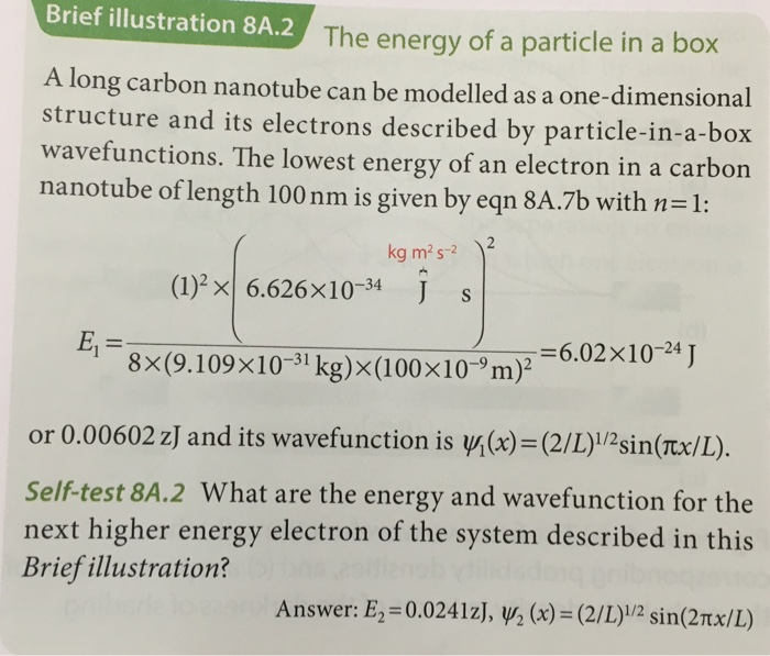Solved Brief illustration 8A.2 The energy of a particle in a | Chegg.com