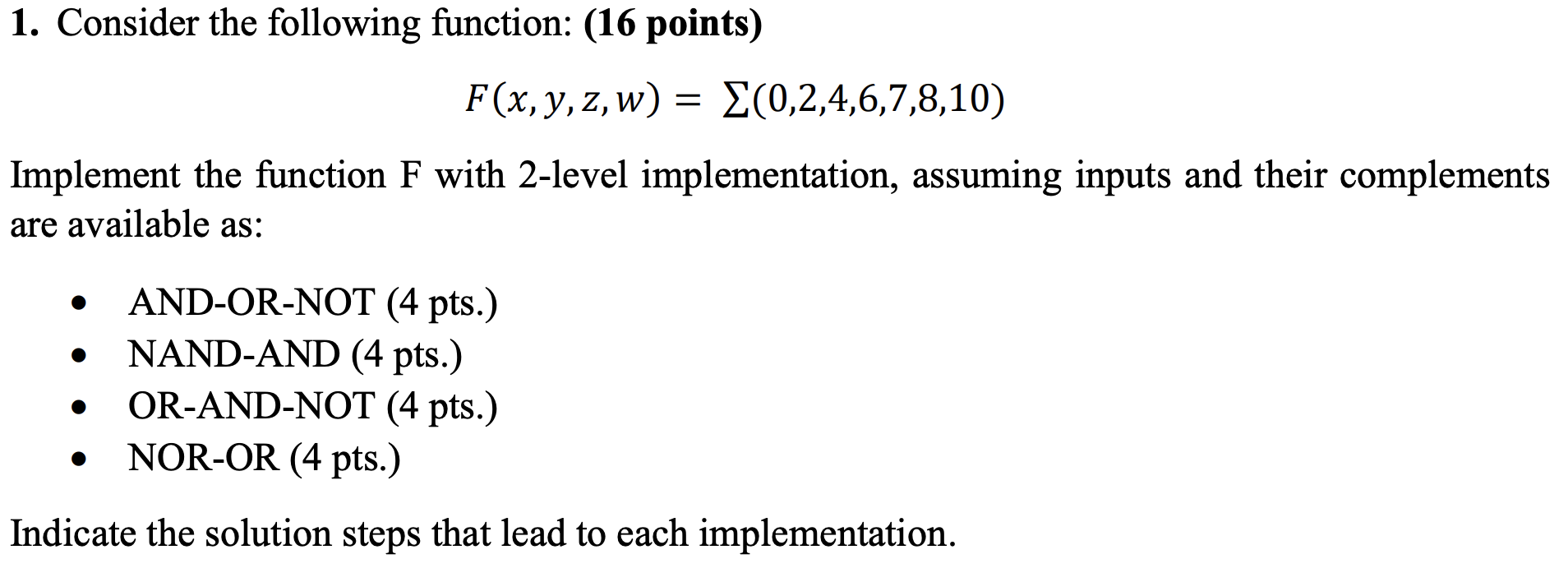 Solved Consider The Following Function: (16 | Chegg.com