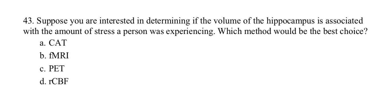 Solved 43. Suppose you are interested in determining if the | Chegg.com