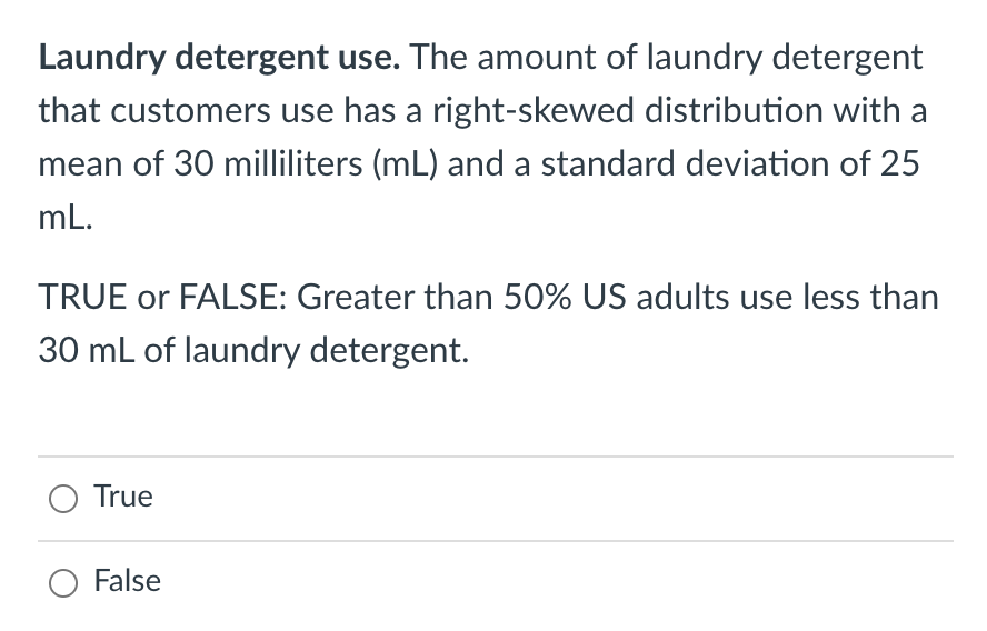 Solved Laundry detergent use. The amount of laundry
