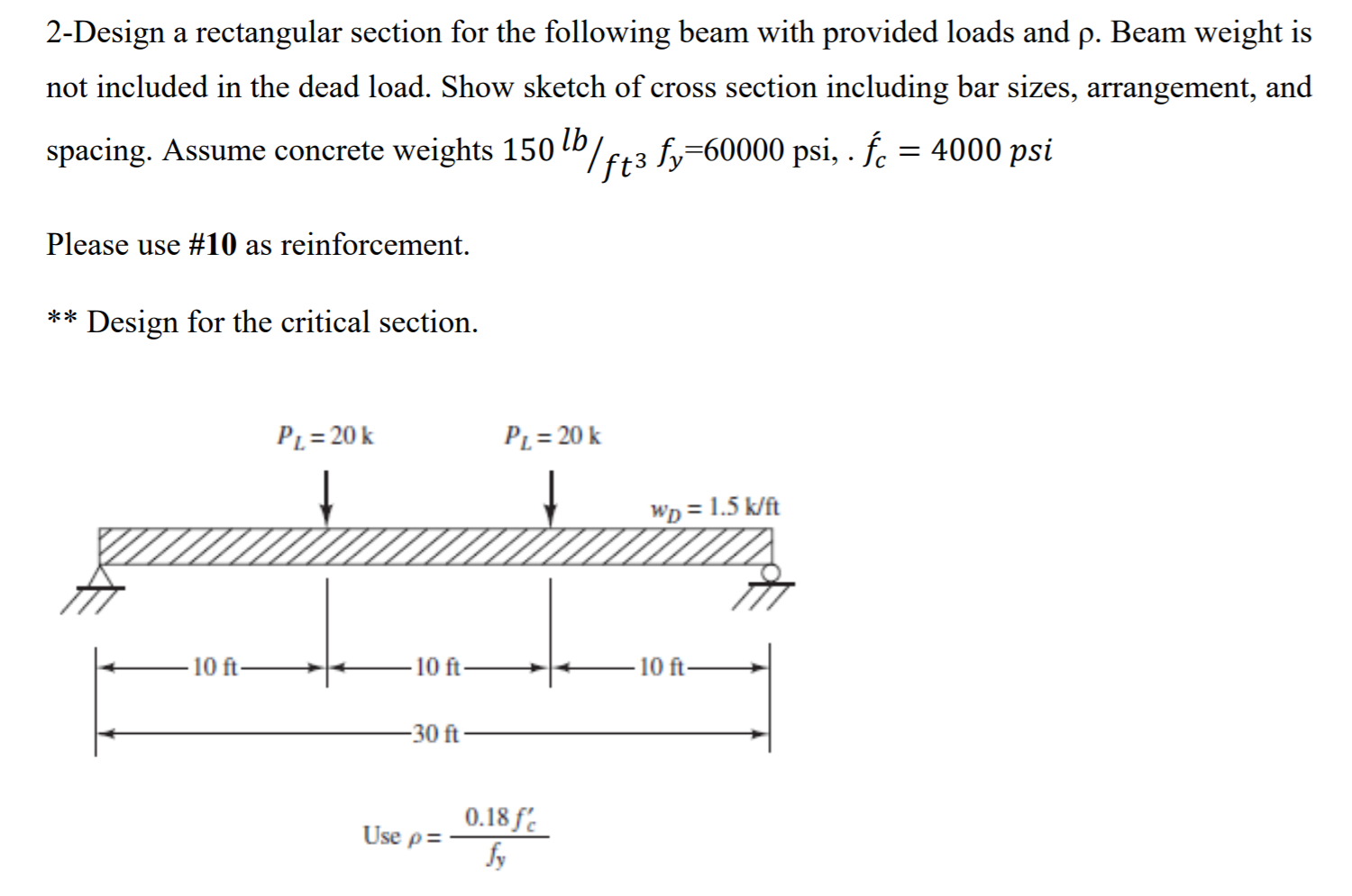 Solved 2-Design a rectangular section for the following beam | Chegg.com