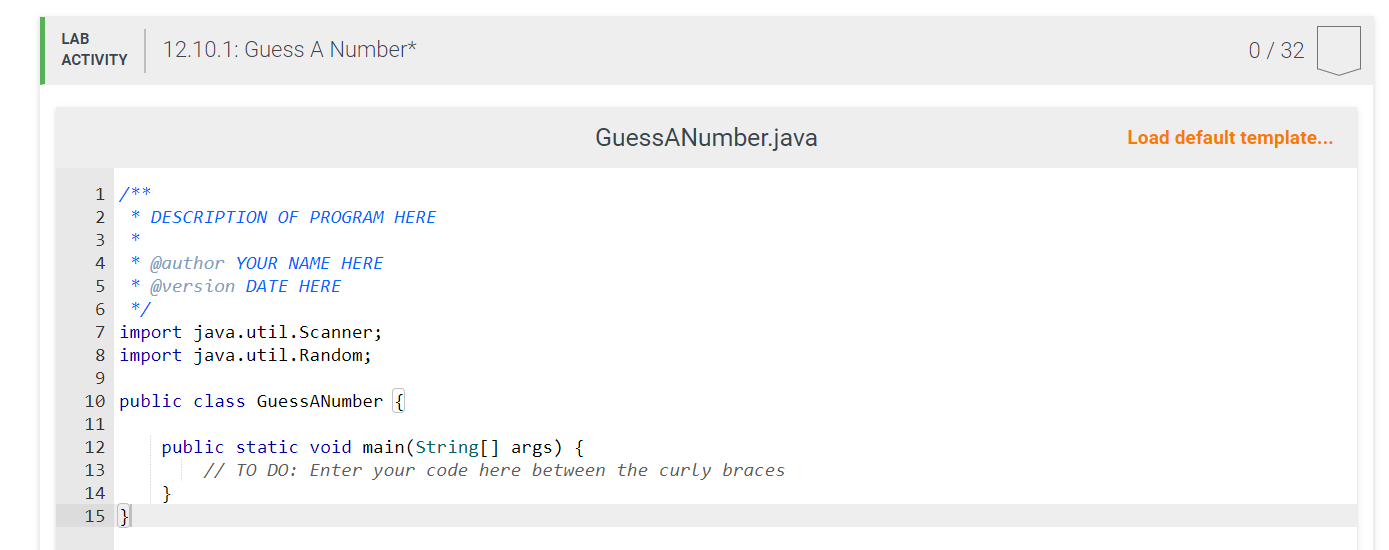 Solved 12.10 Guess A Number* For this assignment you will | Chegg.com