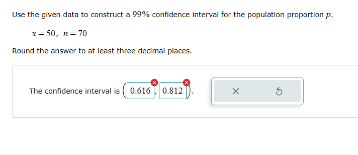 Solved Use the given data to construct a 99% confidence | Chegg.com