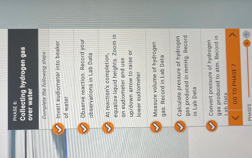 PHASE 6 Collecting hydrogen gas over water Complete