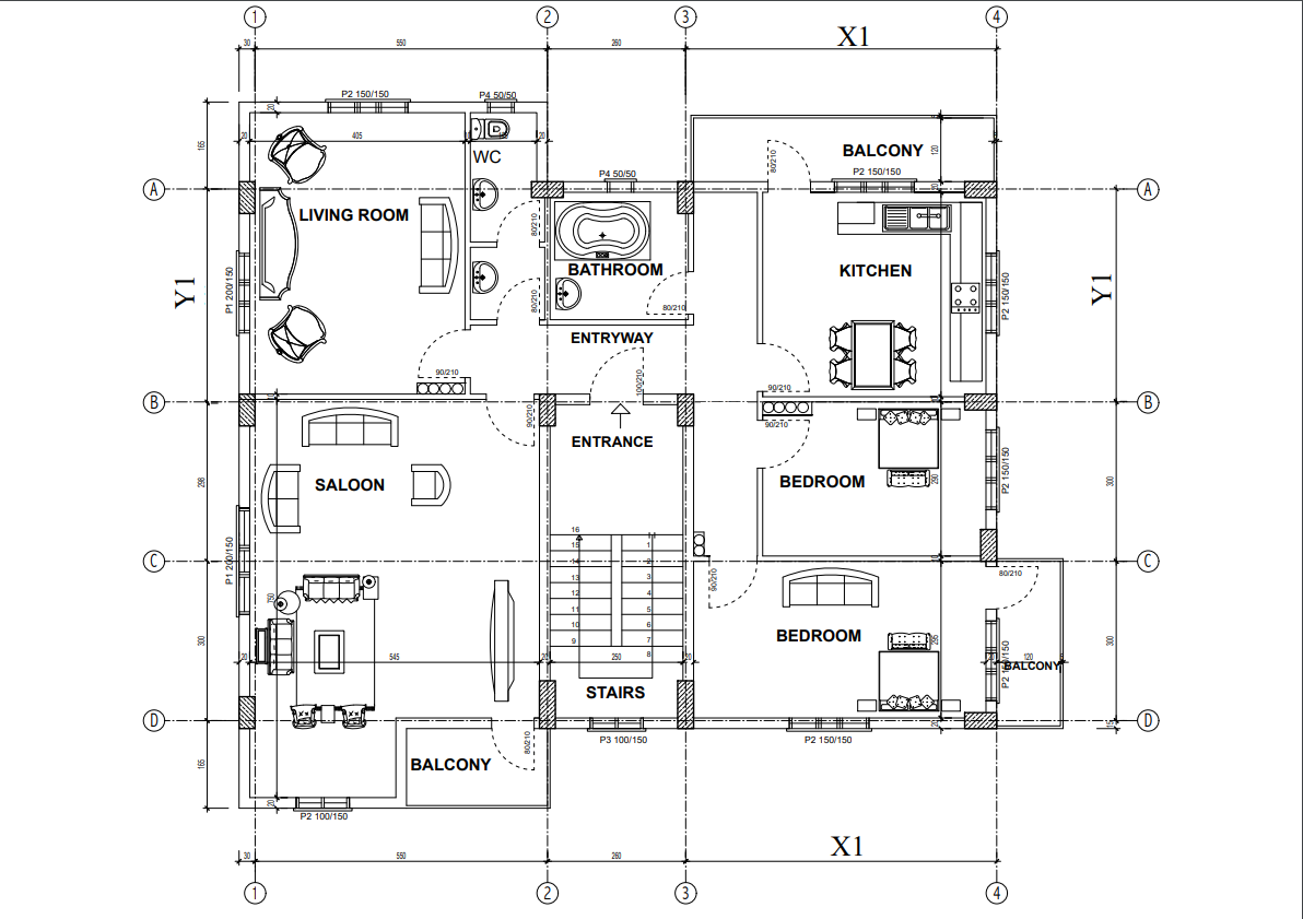 Draw the formwork plan of the basement’s ceiling | Chegg.com