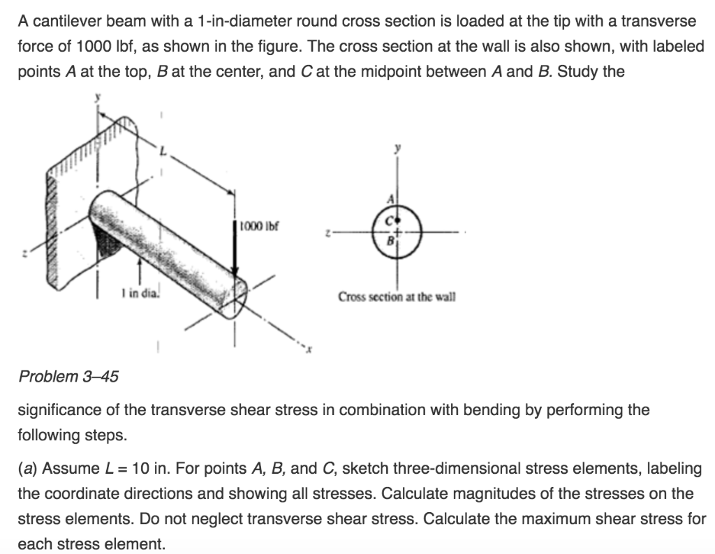 stress cross sectoinal area of a beam flexture