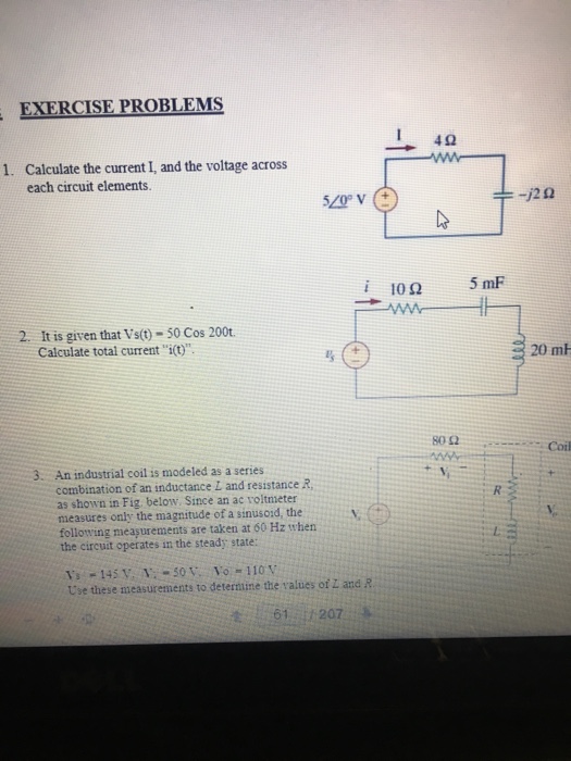 Solved Question 1, calculate the current I, and the voltage | Chegg.com