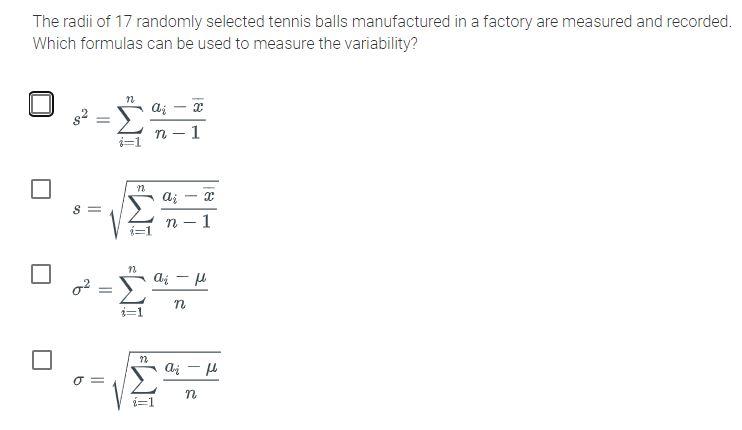 Solved The radii of 17 randomly selected tennis balls | Chegg.com