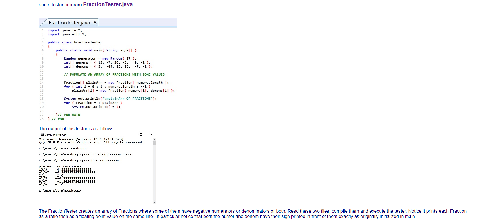 Solved Fraction.java public class Fraction { private | Chegg.com