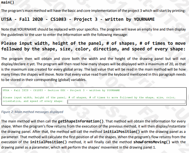 Moving Shapes Your program has to manage a set of | Chegg.com