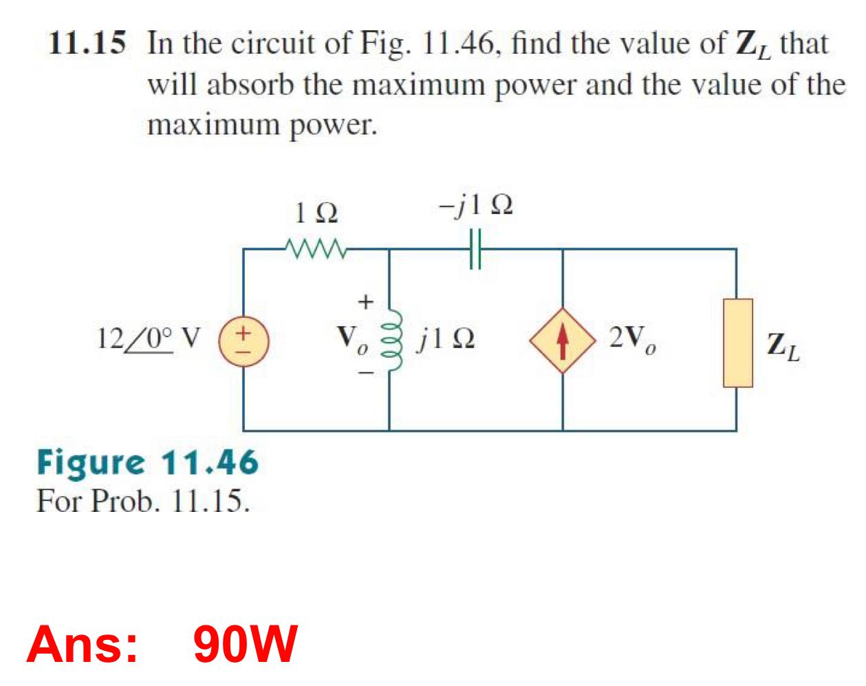 Solved 11.15 In the circuit of Fig. 11.46, find the value of 