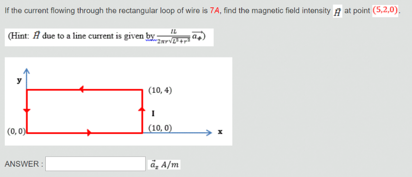 Solved If the current flowing through the rectangular loop | Chegg.com