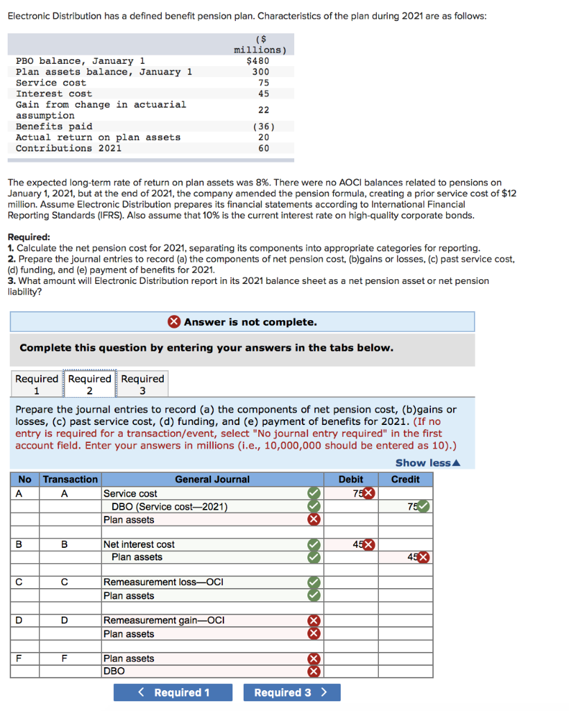Electronic Distribution Has A Defined Benefit Pension | Chegg.com