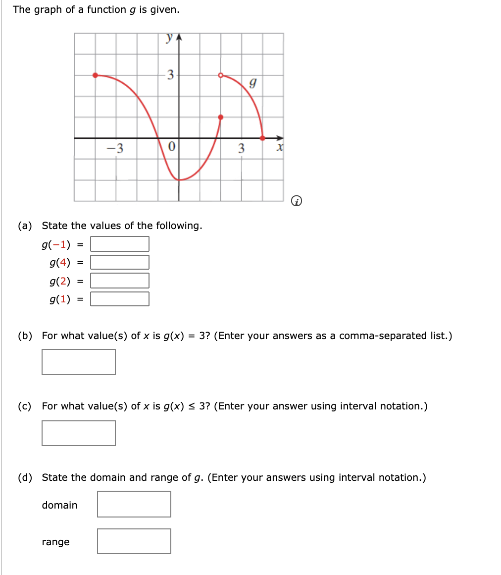 Solved The graph of a function g is given. У. 3 g -3 0 3 (a) | Chegg.com