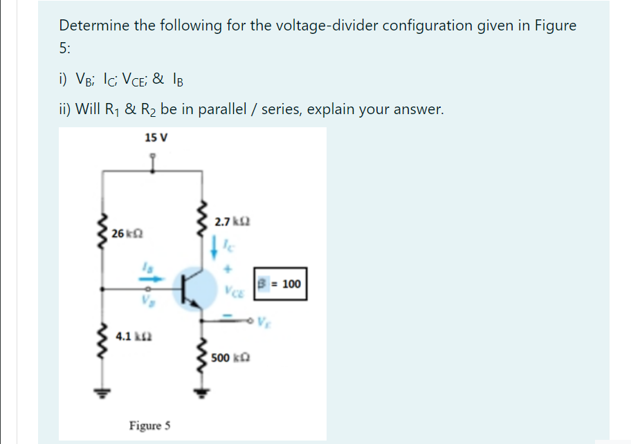 Solved Determine The Following For The Voltage-divider | Chegg.com