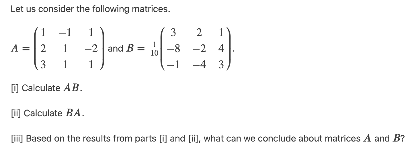 Solved Let us consider the following matrices. | Chegg.com