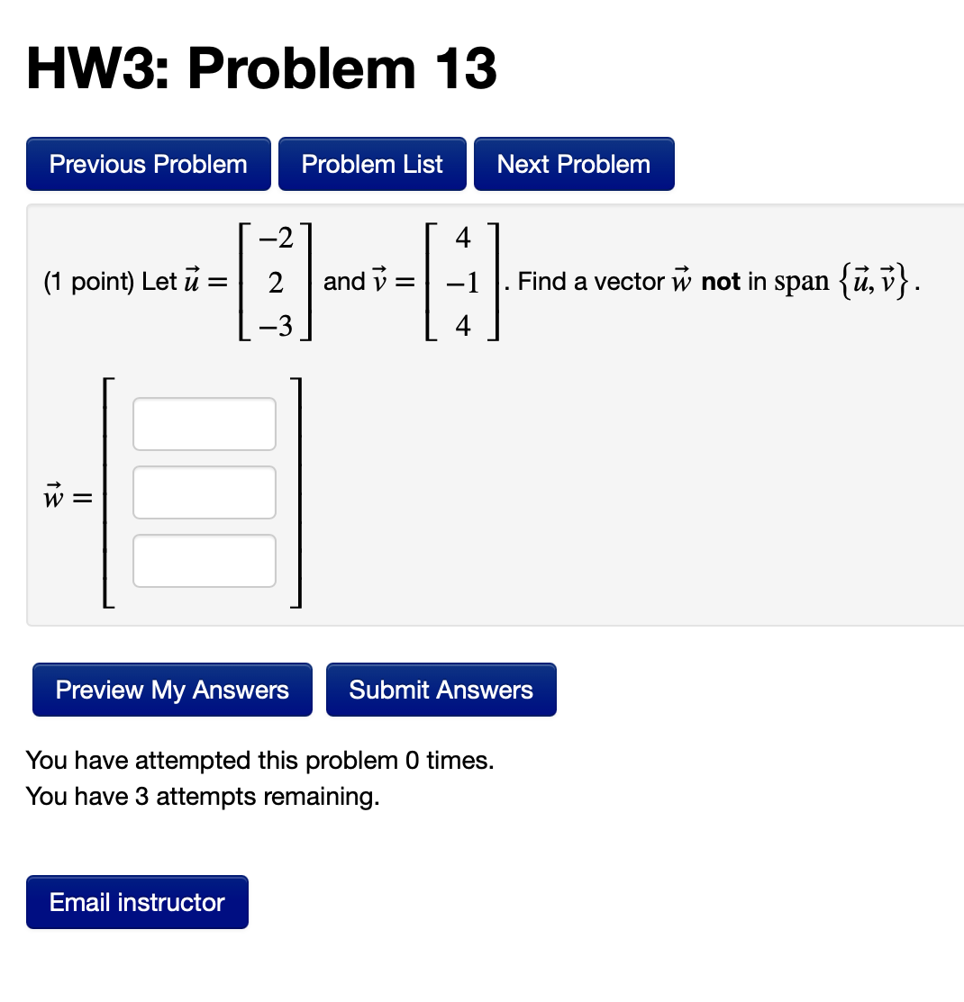 Solved HW3: Problem 13 Previous Problem Problem List Next | Chegg.com