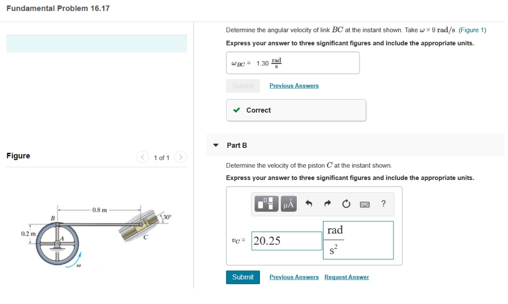 Solved Fundamental Problem 16.17 Determine the angular | Chegg.com