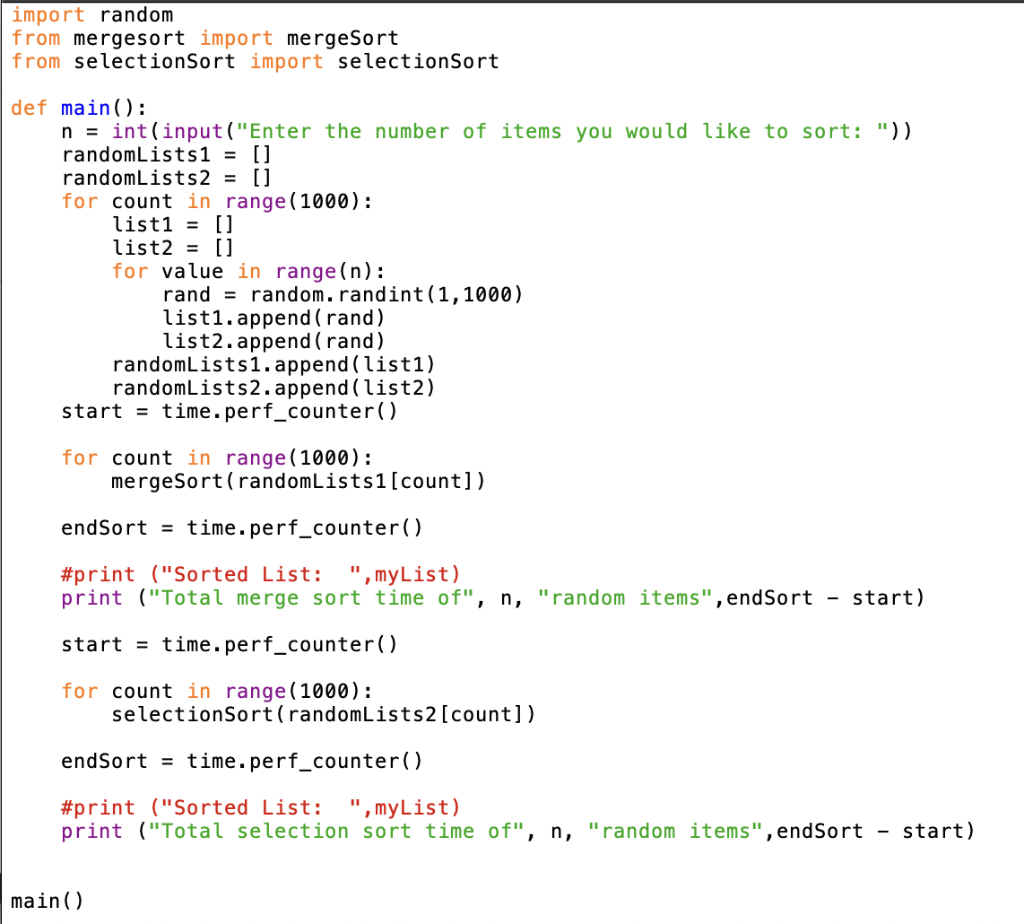 Solved Part B: Improved Merge sort The advanced sorts like | Chegg.com