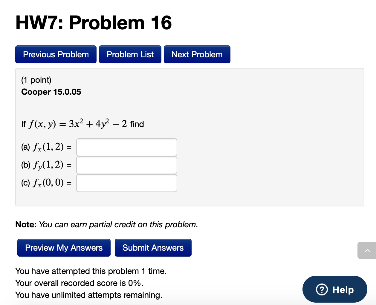 Solved HW7: Problem 16 Previous Problem Problem List Next | Chegg.com