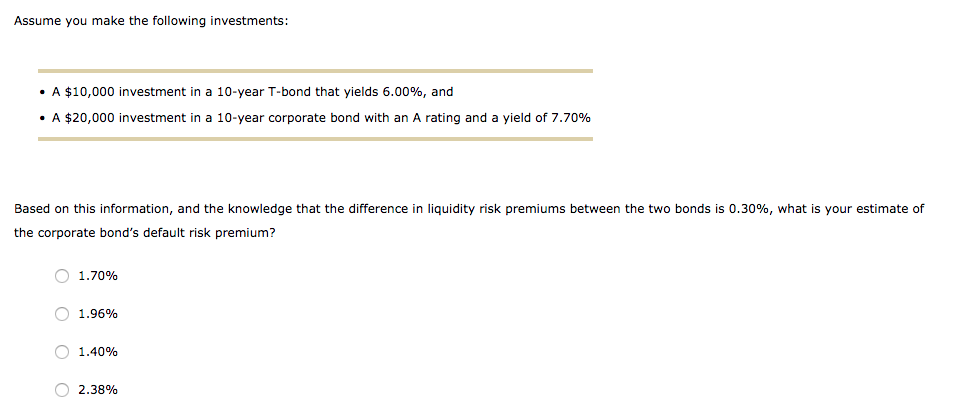 Solved Assume You Make The Following Investments: . A | Chegg.com