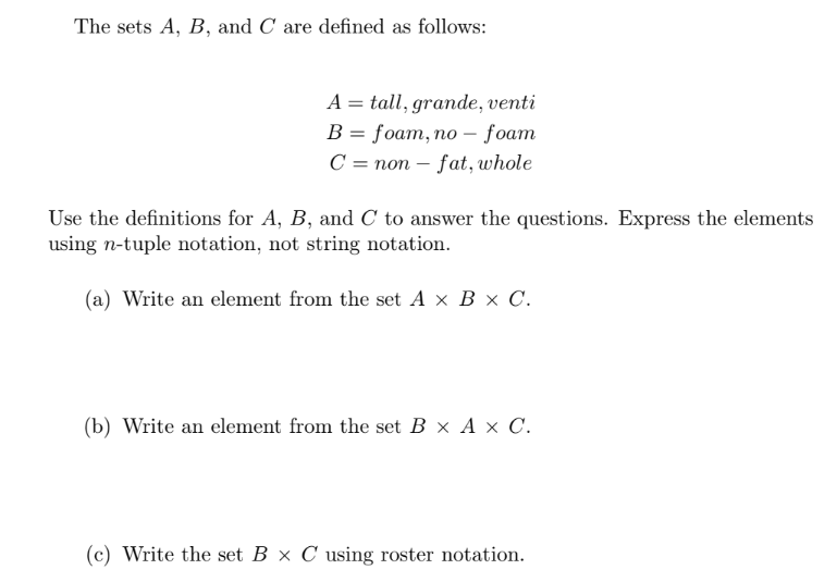 Solved The Sets A,B, And C Are Defined As Follows: A= Tall , | Chegg.com