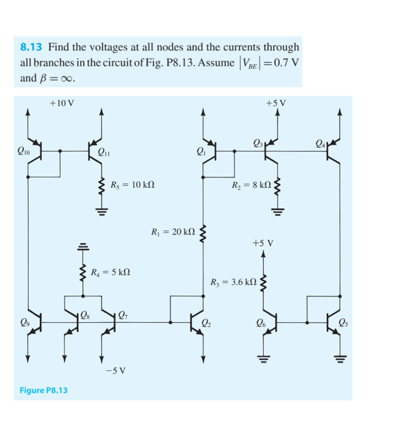 Solved 8.13 Find the voltages at all nodes and the currents | Chegg.com