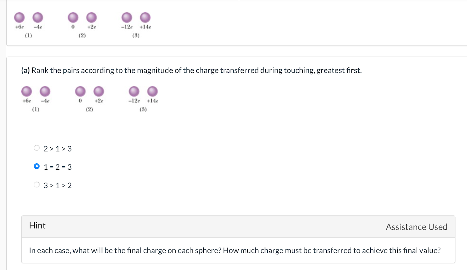 Solved (a) Rank the pairs according to the magnitude of the | Chegg.com