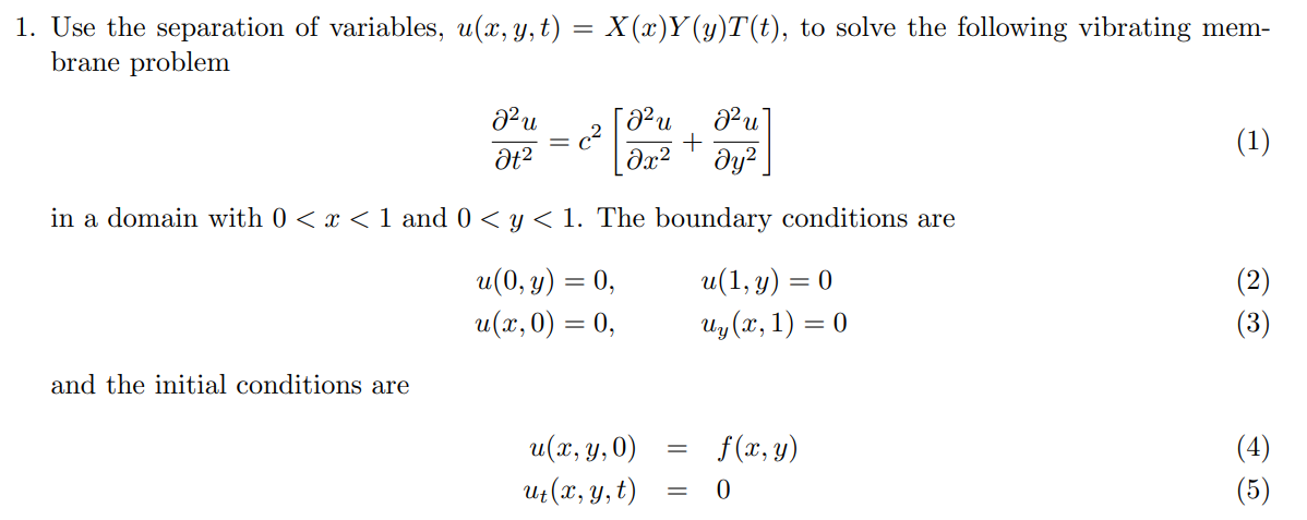 Solved Use the separation of variables, | Chegg.com