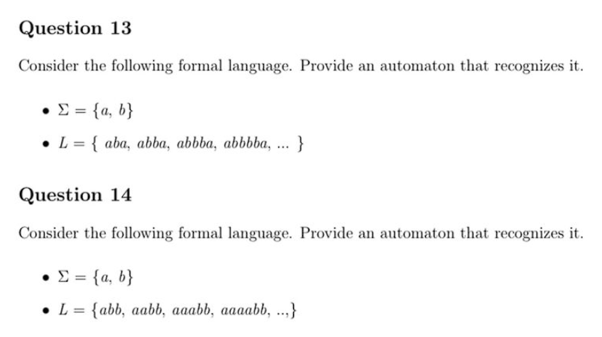 Solved Question 13 Consider the following formal language. | Chegg.com