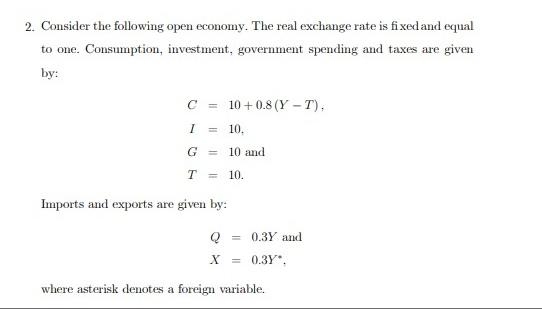 Solved 2. Consider The Following Open Economy. The Real | Chegg.com